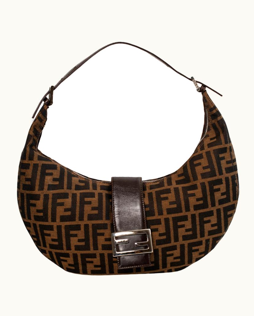 Fendi FENDI Mamma Baguette Women's Shoulder Bag Canvas In Brown