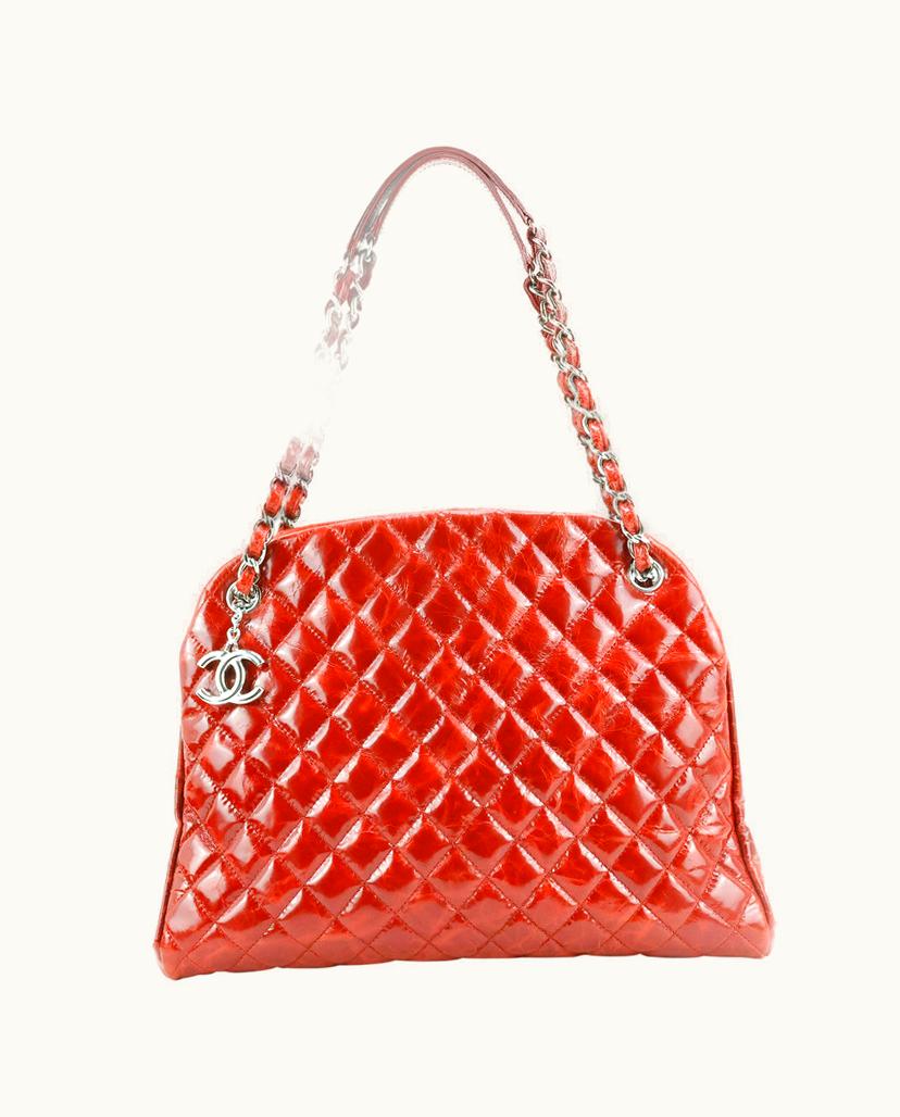 Chanel Chanel Mademoiselle Quilted Leather Shoulder Bag Red