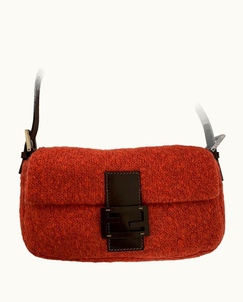 Fendi Fendi Women's Baguette Bag Wool In Orange
