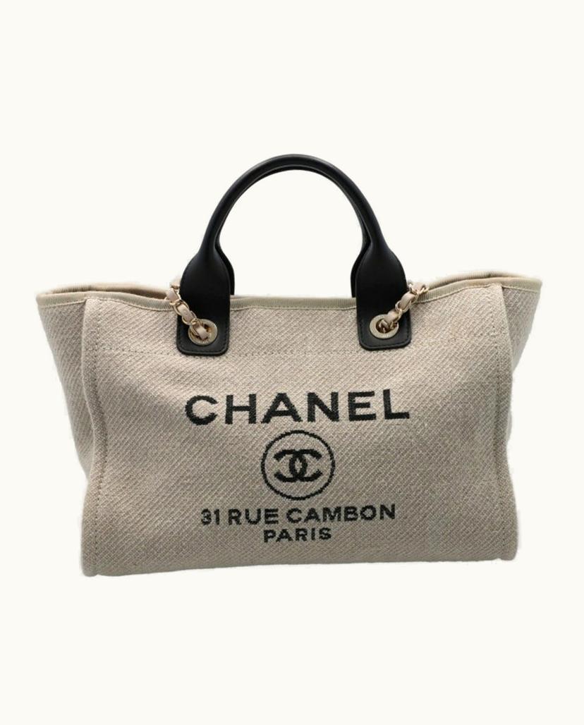 Chanel Chanel Deauville Small Shopper Bag in Beige-Grey