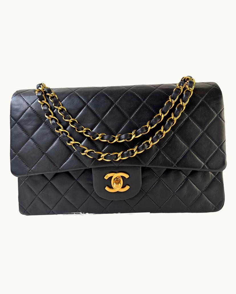 Chanel Chanel Classic Flap Bag Leather In Black with Gold Hardware