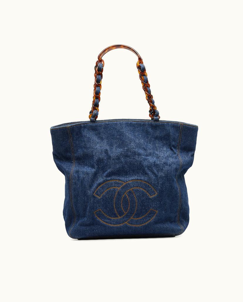 Chanel Chanel Denim CC Tote Bag Blue x Navy