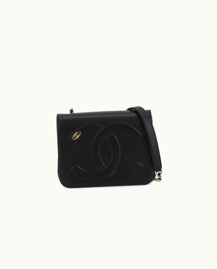 Chanel Chanel CC Mania Flap Bag Leather Shoulder Bag Black