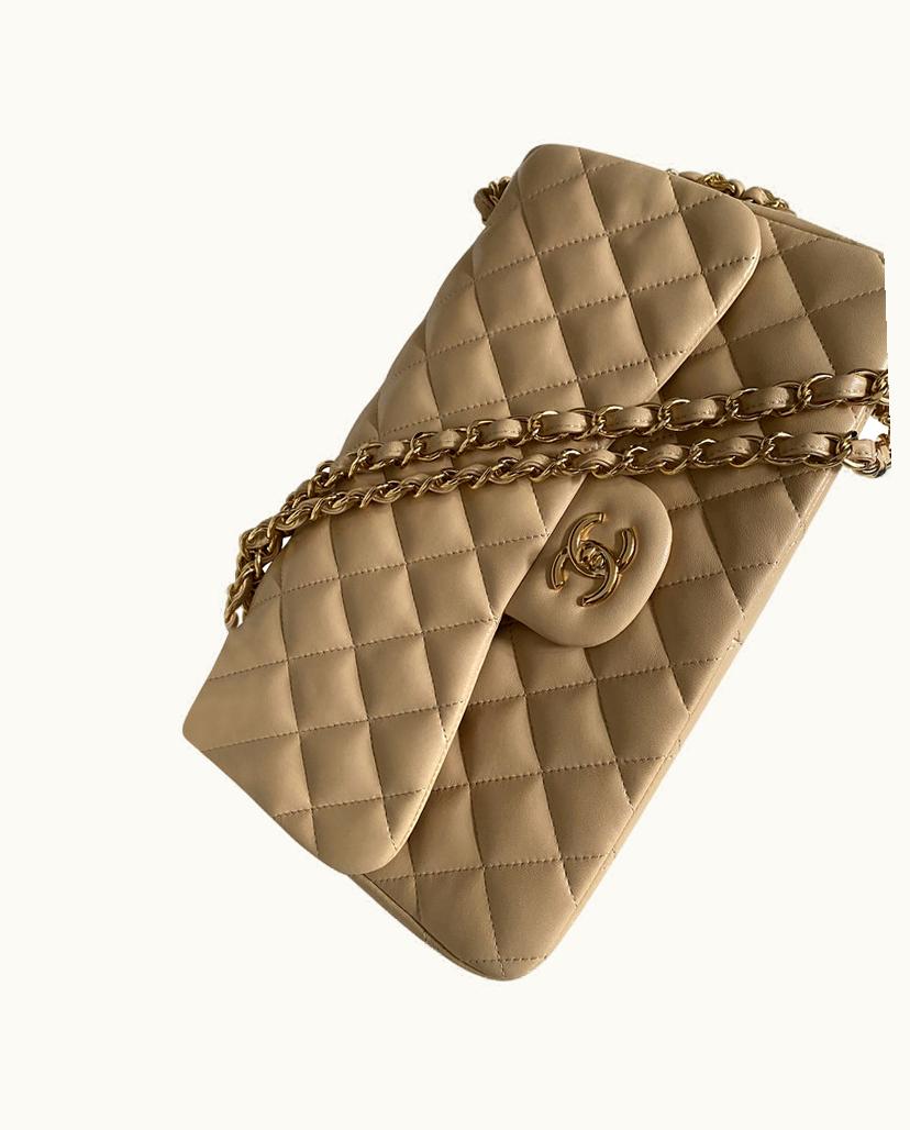 Chanel Chanel Jambo Classic Medium Double Flap Bag Beige
