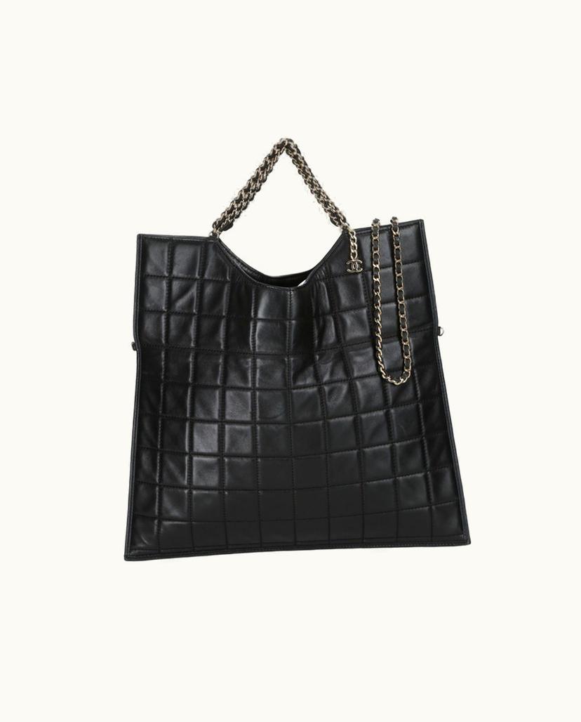 Chanel Chanel Box Quilted Envelope Clutch Bag Leather In Black