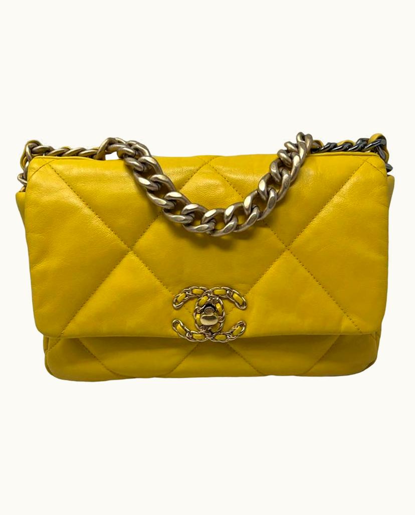 Chanel Chanel Women's 19 Bag Leather In Yellow