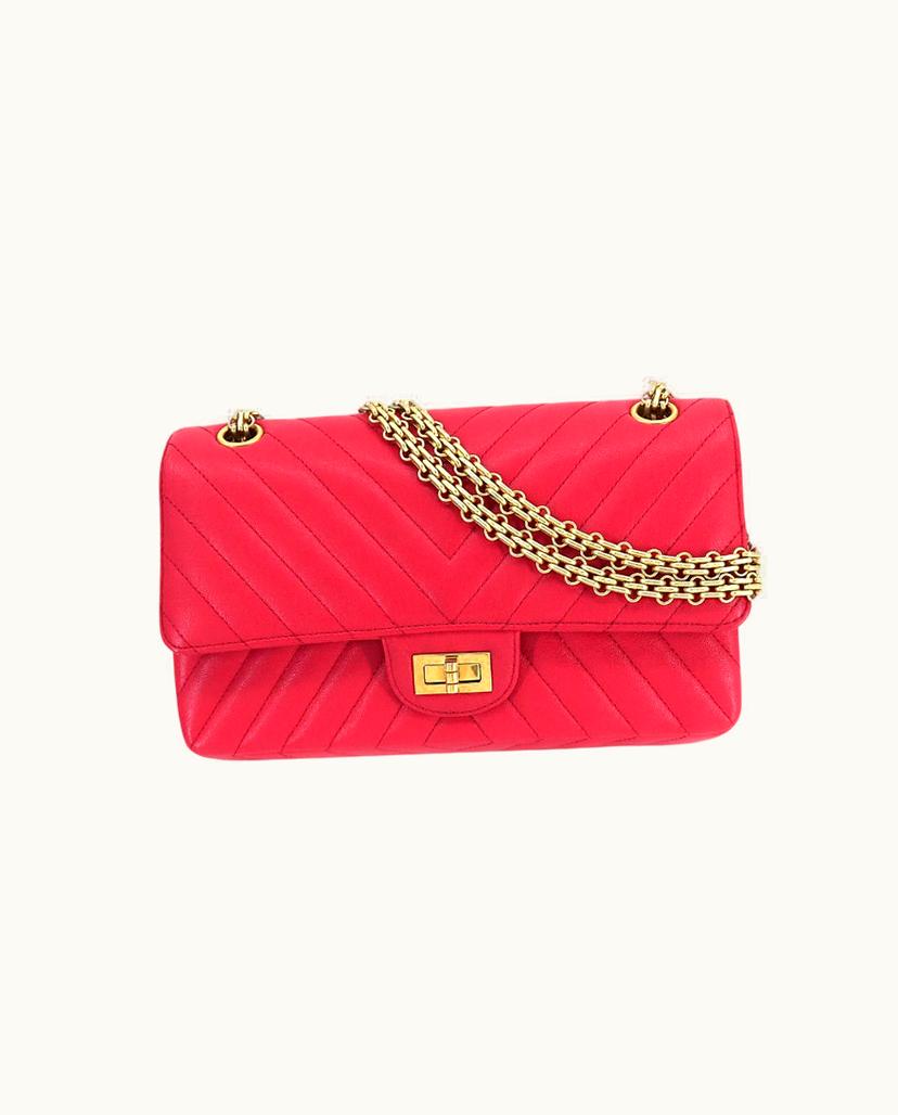 Chanel Chanel 2.55 Shoulder Bag Red Leather