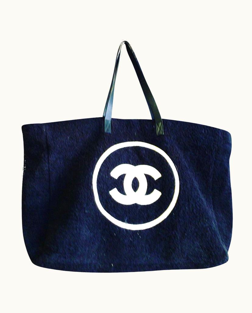 Chanel CHANEL Amazing Large Beach Bag Cotton Black