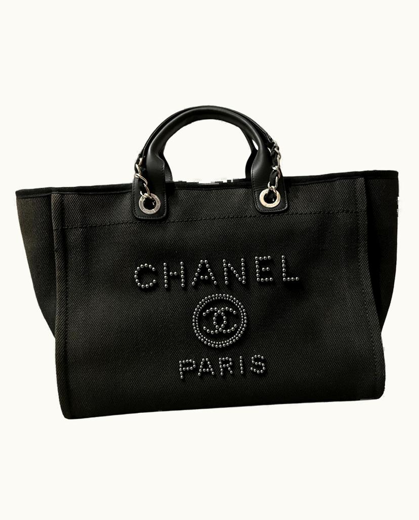 Chanel Chanel Women's Deauville Tote Cotton In Black