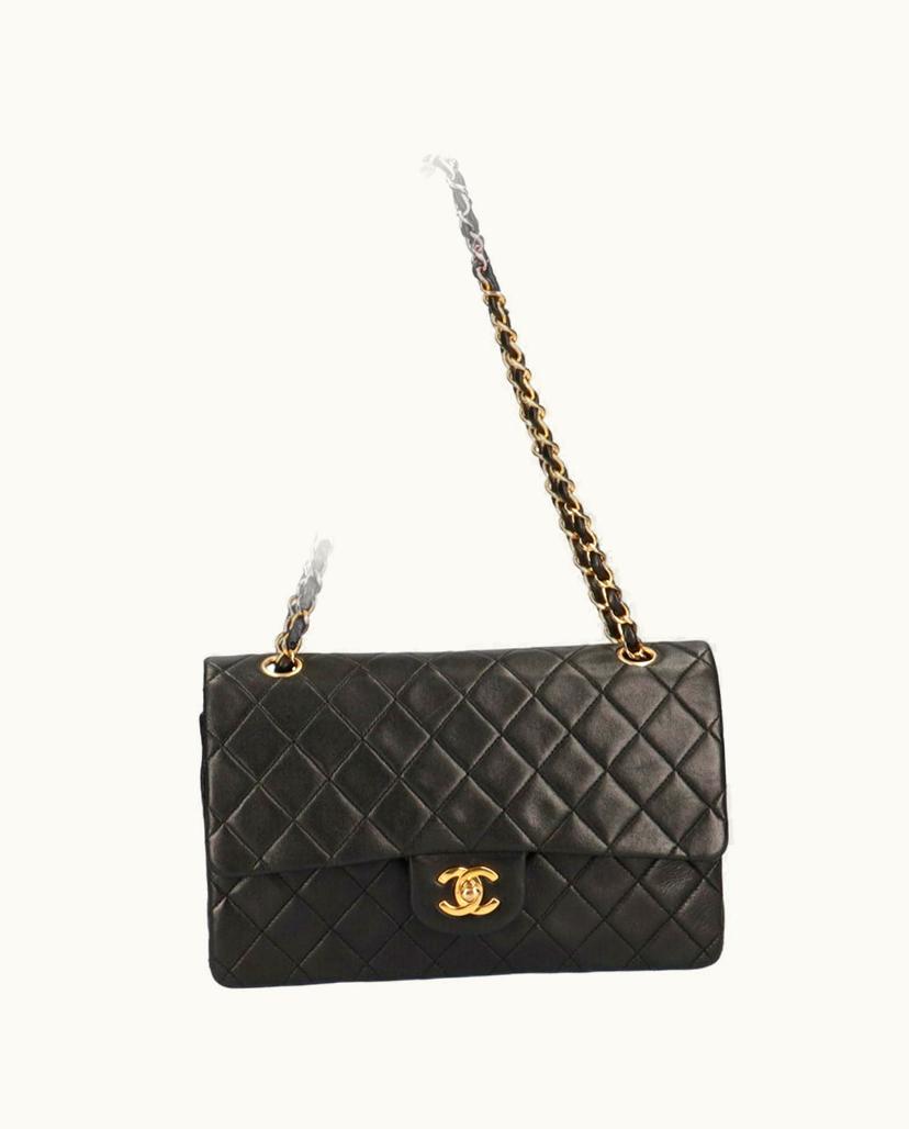 Chanel Chanel Timeless Double Flap Shoulder Bag Leather In Black