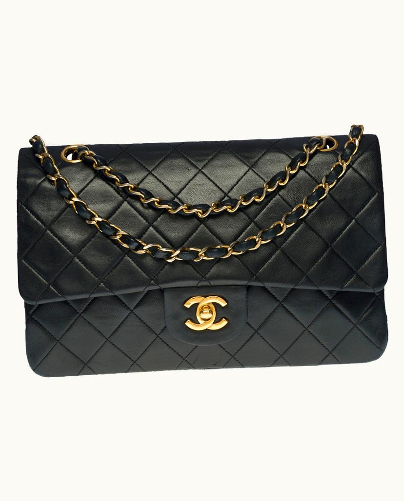 Chanel Chanel Medium 25cm Quilted Leather Double Flap Bag in Black