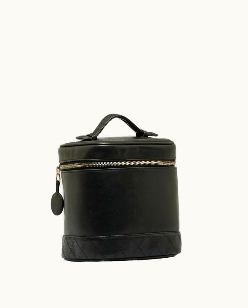 Chanel Chanel Vanity Leather Women's Vanity Case Black