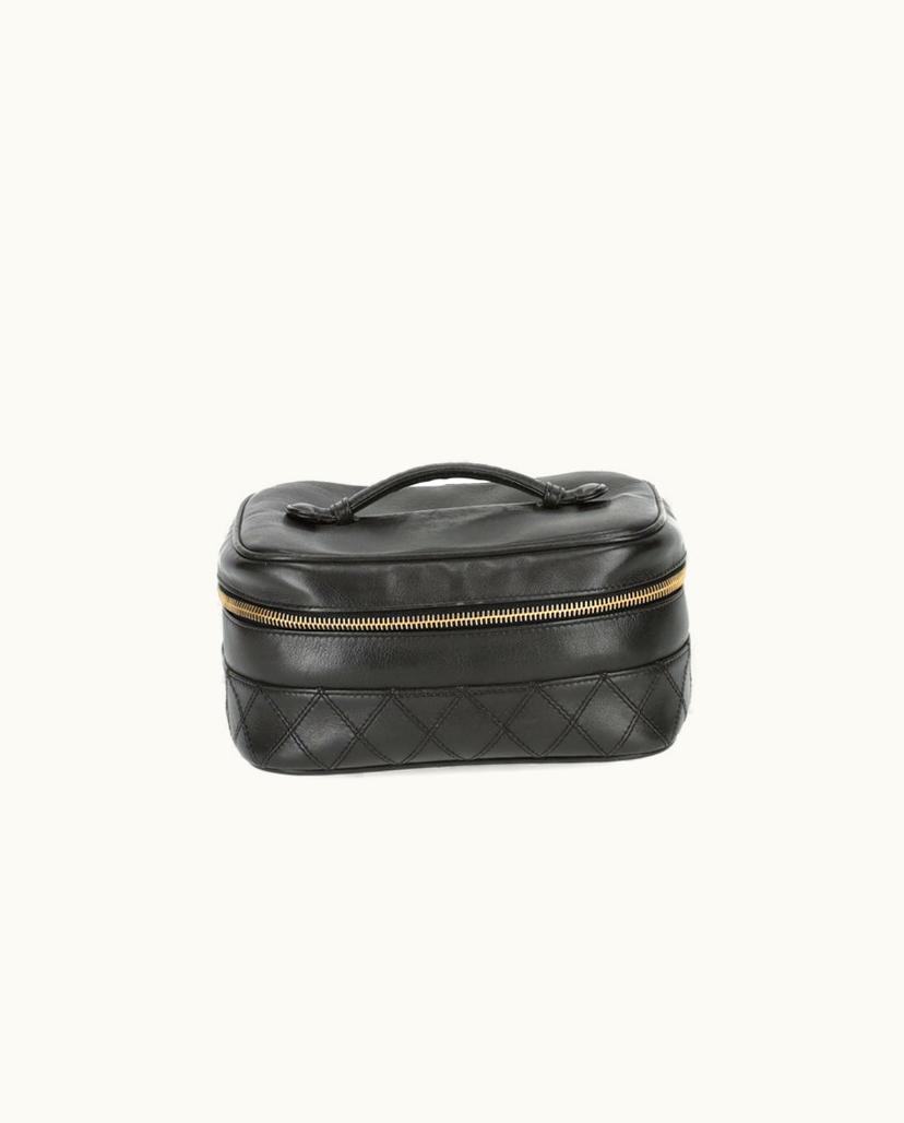 Chanel CHANEL Vanity Case Leather In Black