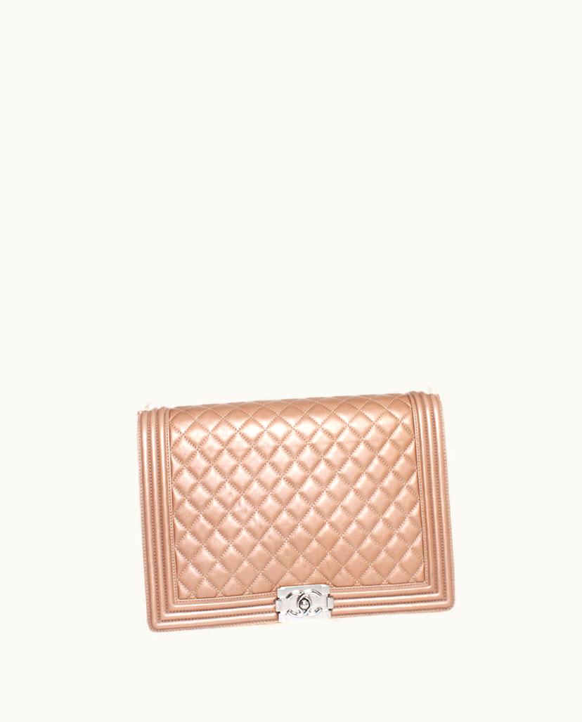 Chanel Chanel Large Metallic Leather Boy Bag Gold