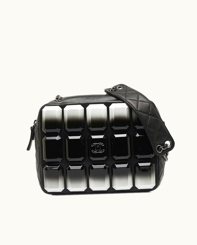 Chanel Chanel Evening Art Camera Bag Lambskin Plexiglass Black