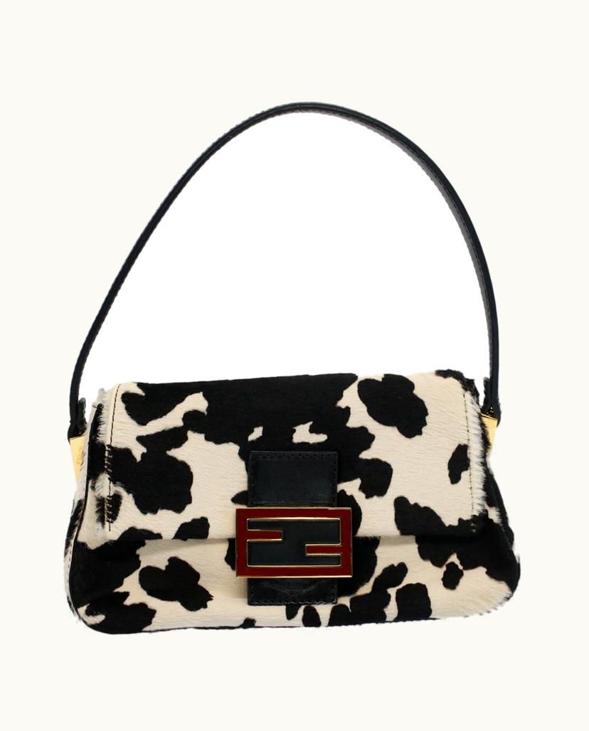 Fendi Fendi Baguette Shoulder Bag Unborn Calf Skin White