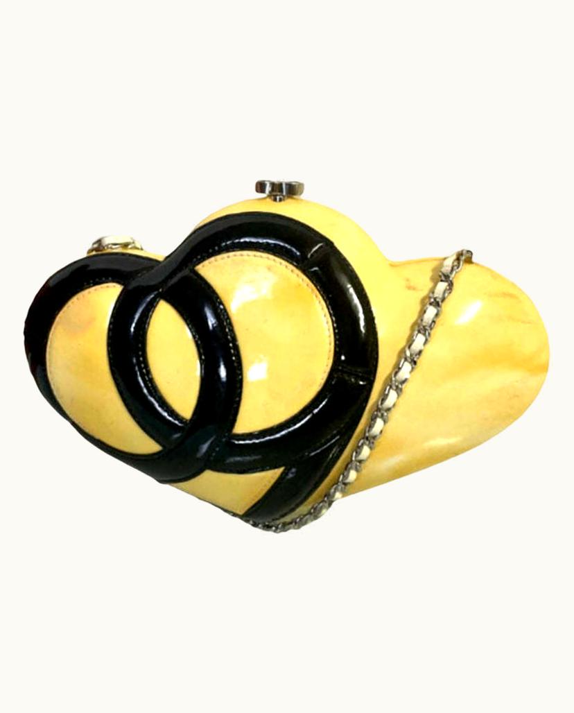 Chanel Chanel Heart Shoulder Bag Limited Edition Patent Leather Yellow