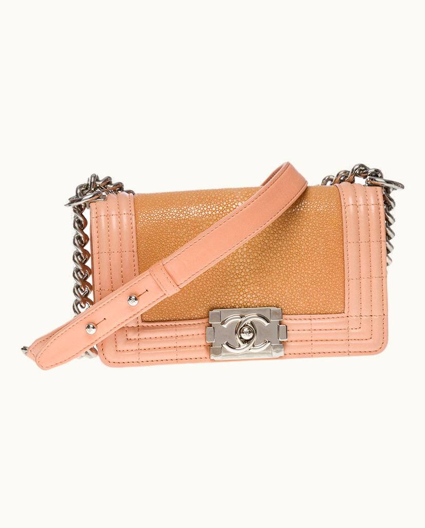 Chanel Chanel Mini Boy Limited Edition Shoulder Bag Shagreen Pink