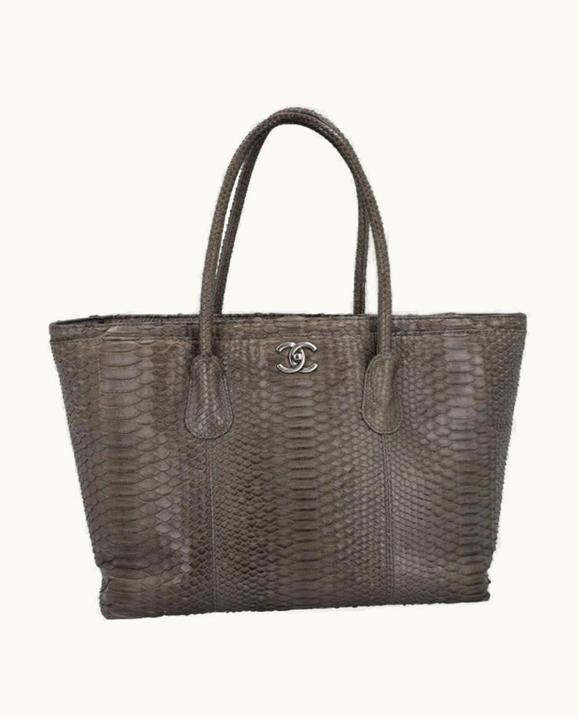 Chanel Chanel Women's Shopper Leather In Grey