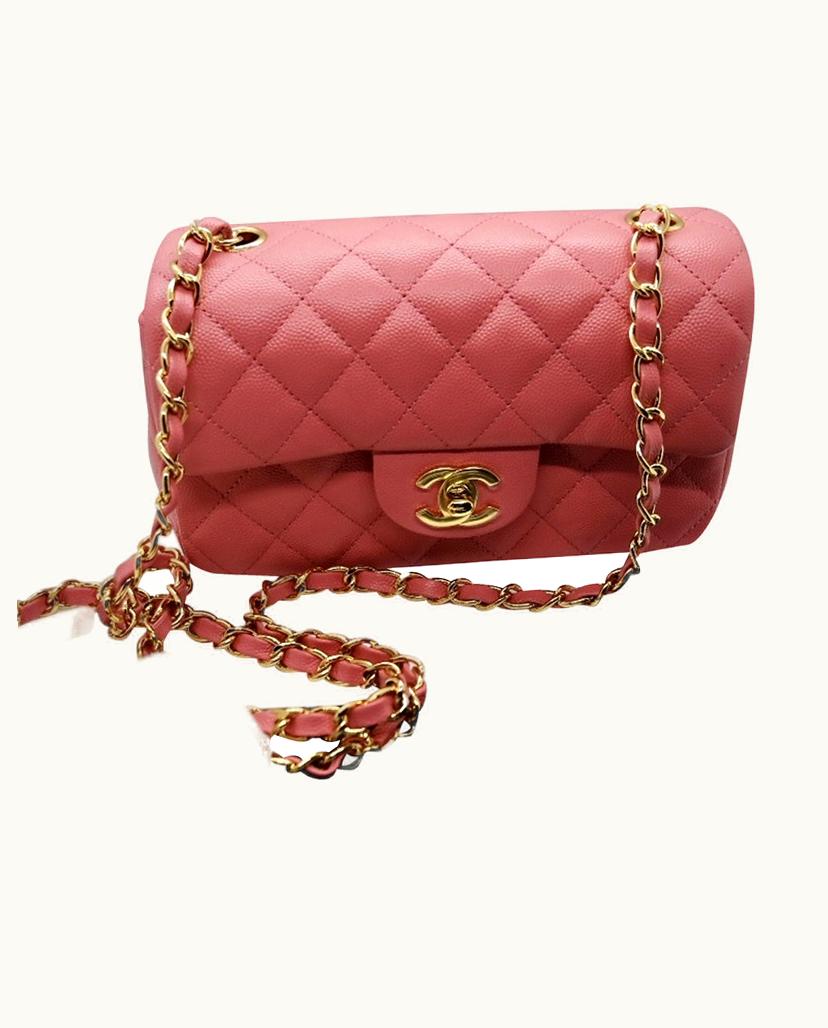 Chanel Chanel Women's Classic Flap Bag New Mini Leather In Pink