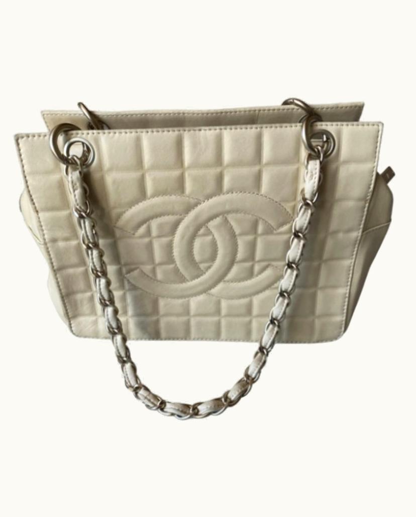 Chanel Chanel Quilted Beige Leather Shopping Tote