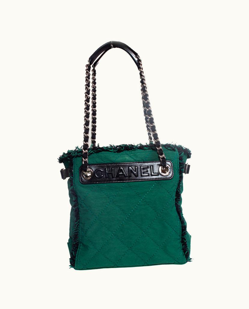 Chanel Chanel Women's Shoulder Bag Canvas In Green