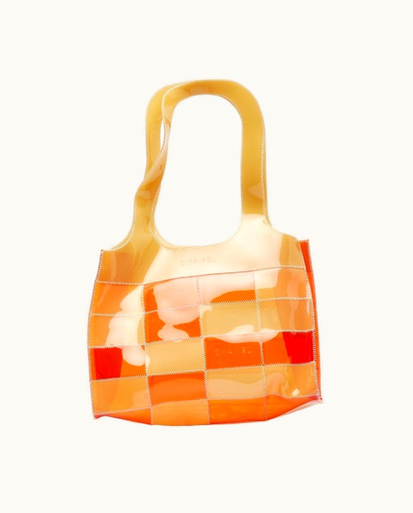 Chanel Chanel Beige Vinyl Women's Shoulder and Tote Bag