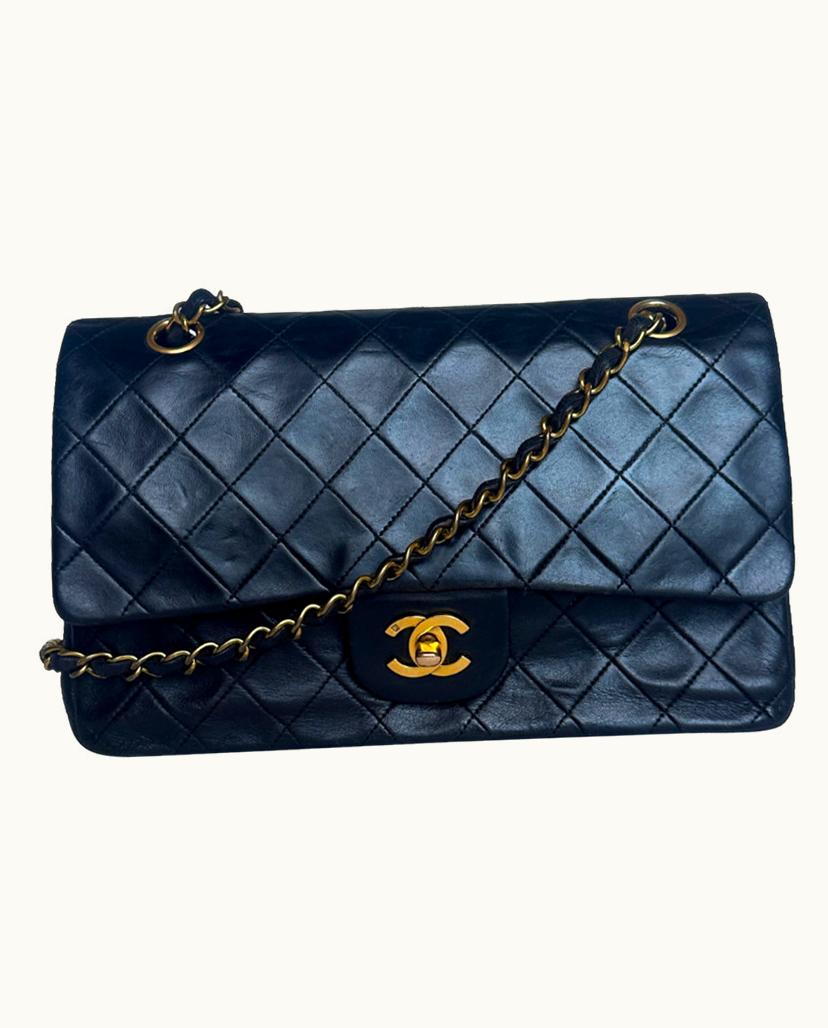Chanel Chanel Classic Double Flap Bag Medium Lambskin Leather in Black