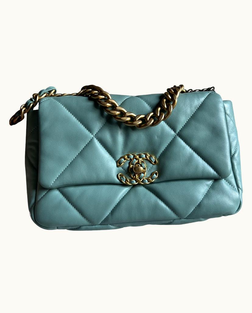Chanel Chanel Women's 19 Bag Leather In Turquoise