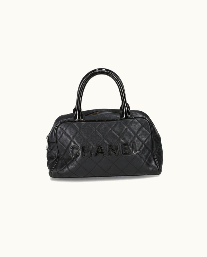 Chanel Chanel Small Bowling Bag Quilted Leather Black