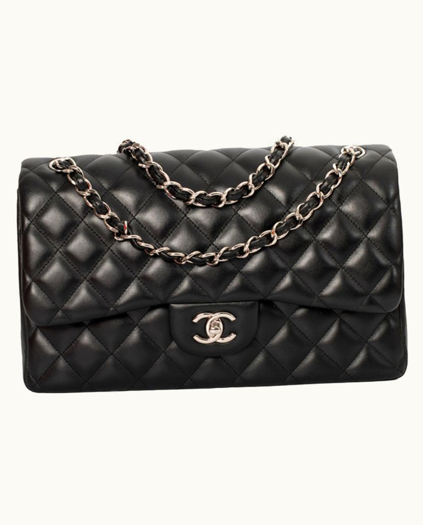 Chanel CHANEL Timeless Classic Flap Bag Leather In Black and Burgundy