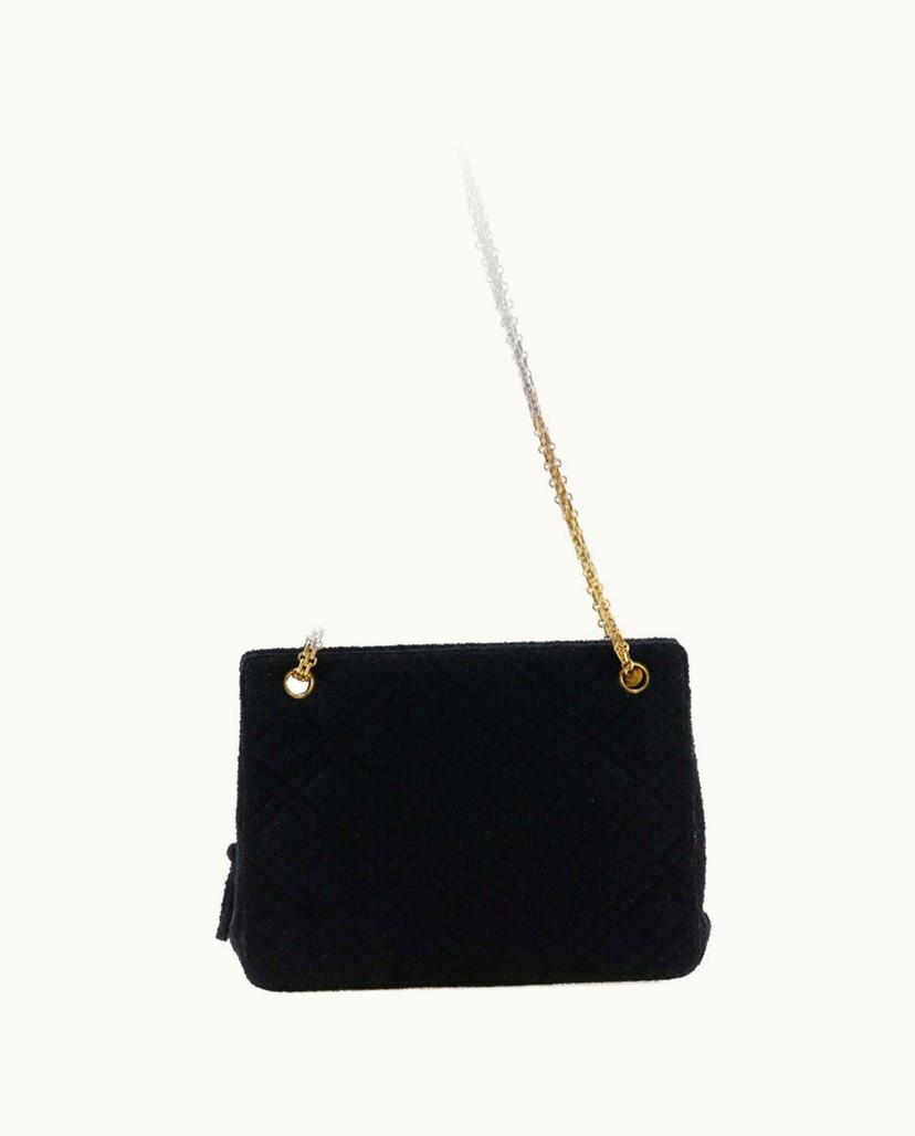 Chanel Chanel Matelassé Tweed Shoulder Bag in Black