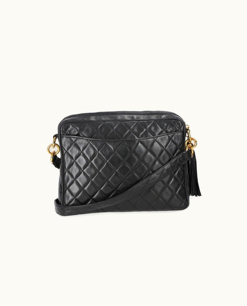 Chanel CHANEL Camera Leather Crossbody Bag Black