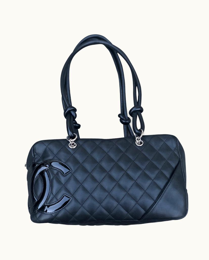 Chanel Chanel Cambon Bowling Bag Women's Leather In Black