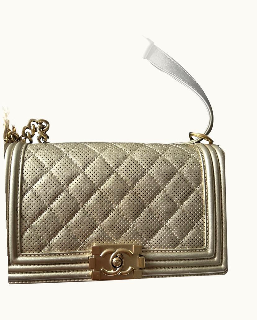 Chanel Chanel Boy Bag Perforated Leather Limited Edition Gold