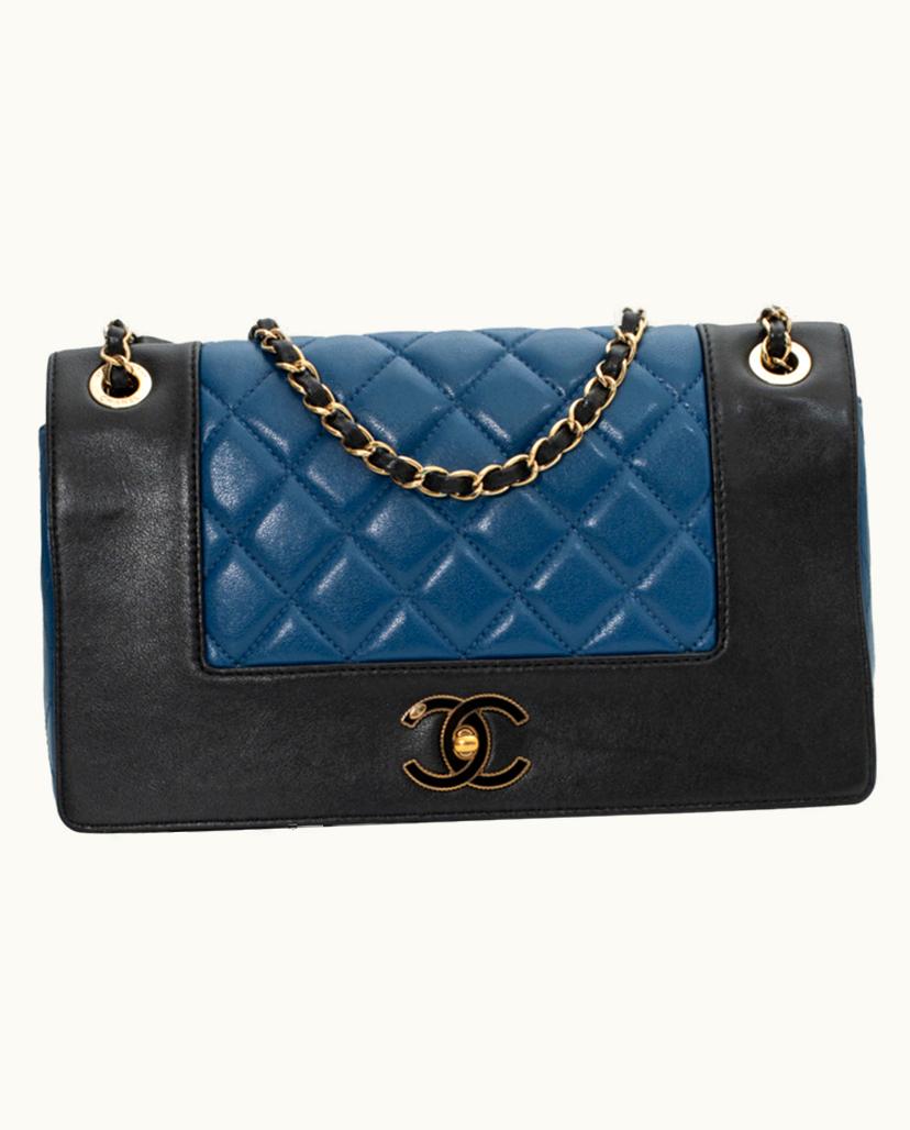 Chanel CHANEL Mademoiselle Leather Crossbody Bag in Blue