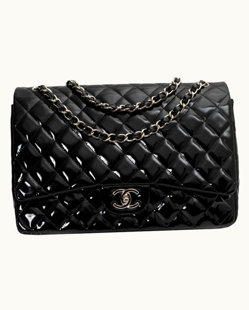 Chanel CHANEL Timeless Maxi Jumbo Flap Bag Patent Leather In Black
