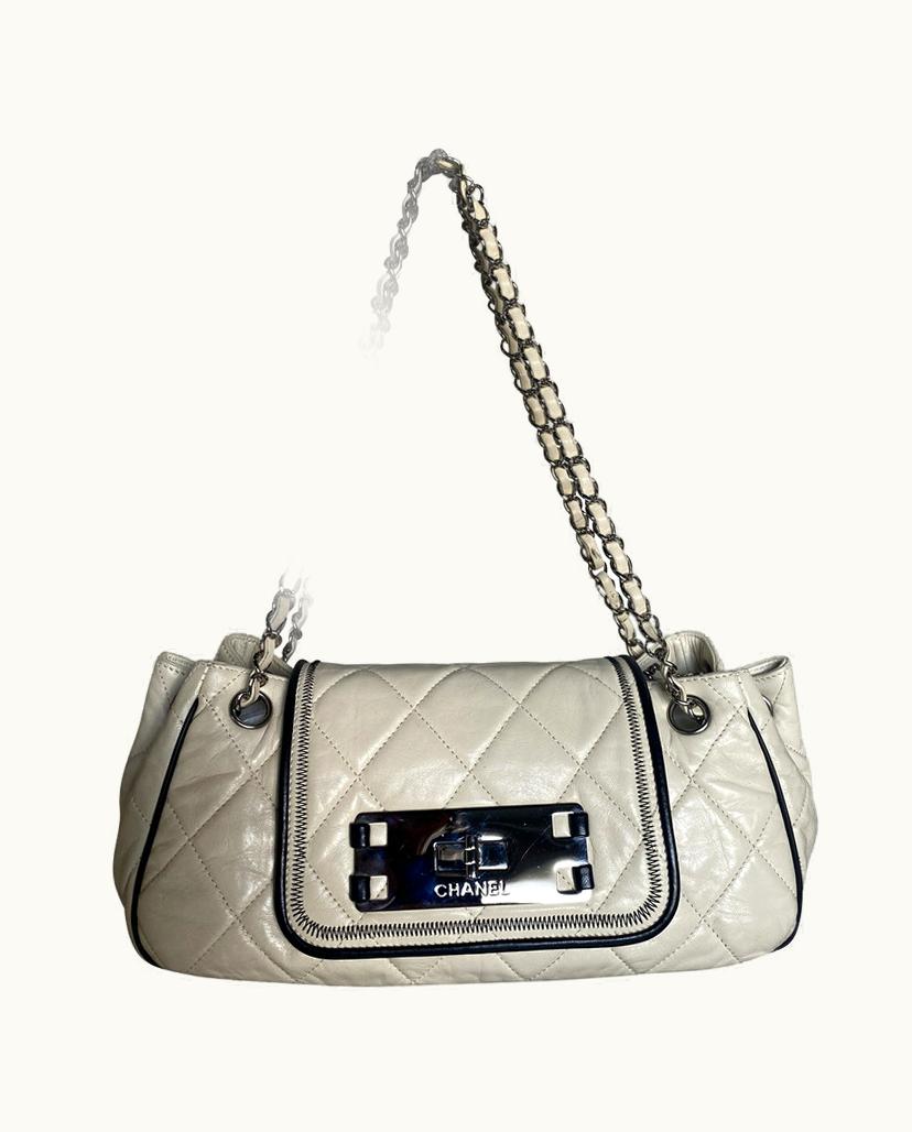 Chanel Chanel Women's East West Chocolate Bag Leather In White