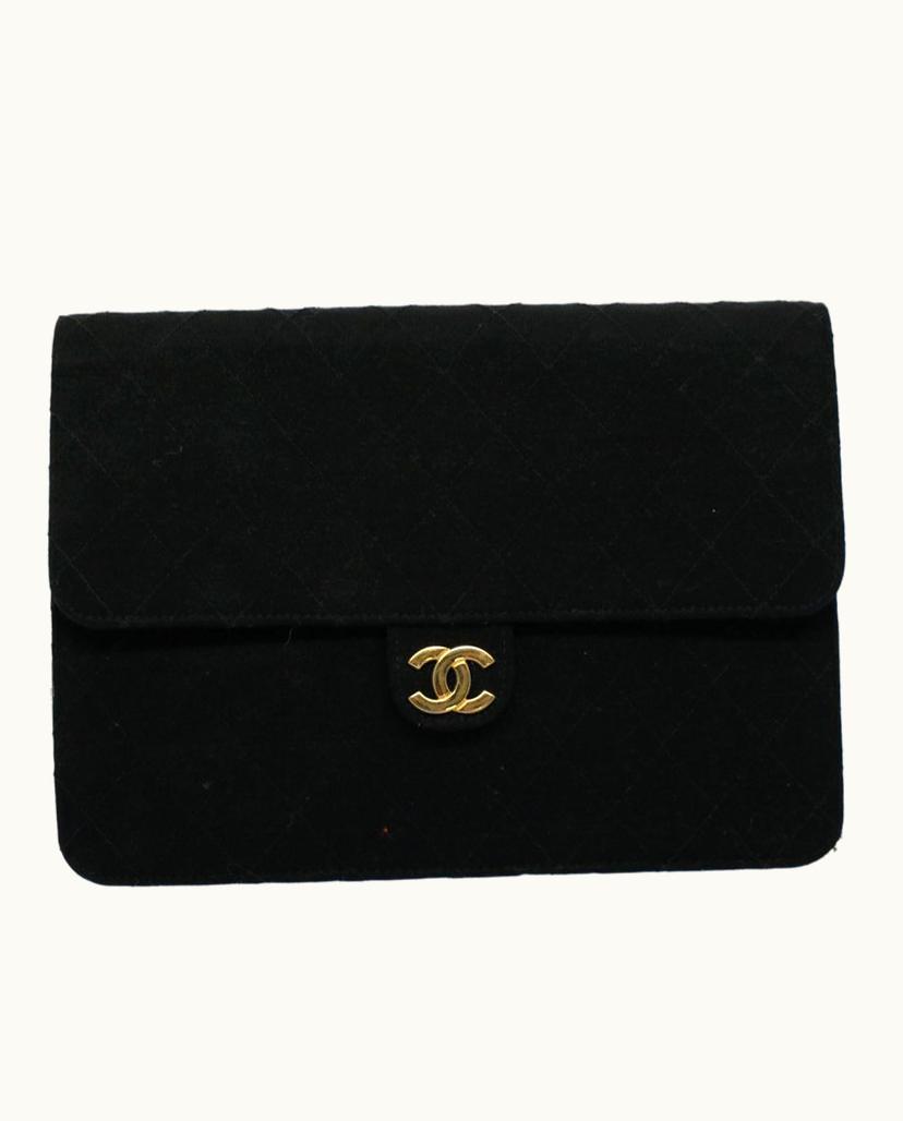 Chanel Chanel Logo CC Shoulder Bag Cotton Black
