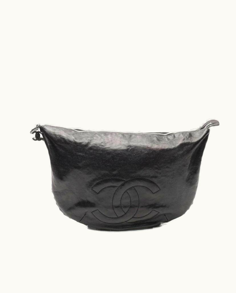 Chanel Chanel Hobo Chain Bag Caviar Leather Shoulder Bag in Black