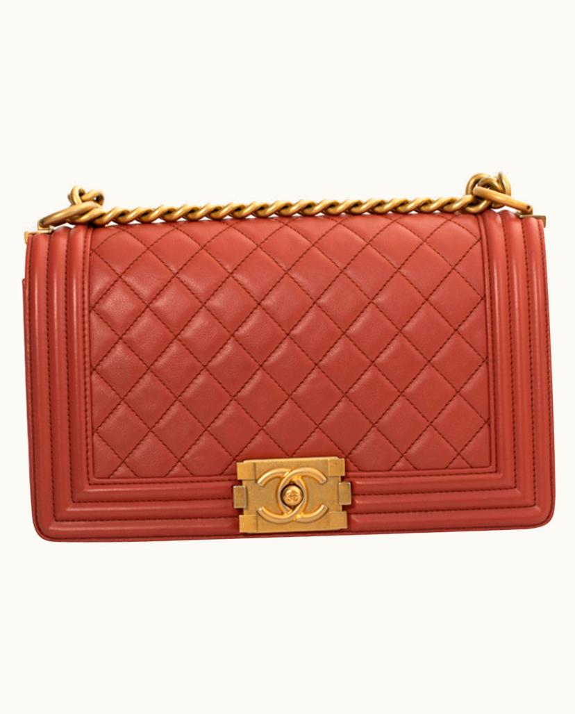 Chanel Chanel Boy Bag Leather Pink Luxury Shoulder Handbag