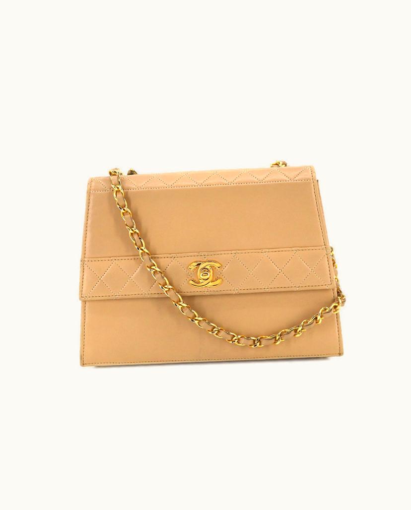 Chanel Chanel Trapèze Shoulder Bag Leather Beige