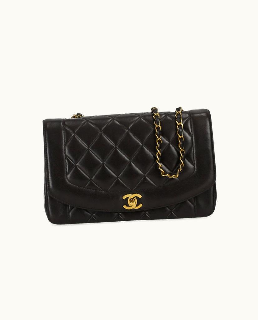 Chanel CHANEL Medium Diana Flap Bag Black Quilted Leather