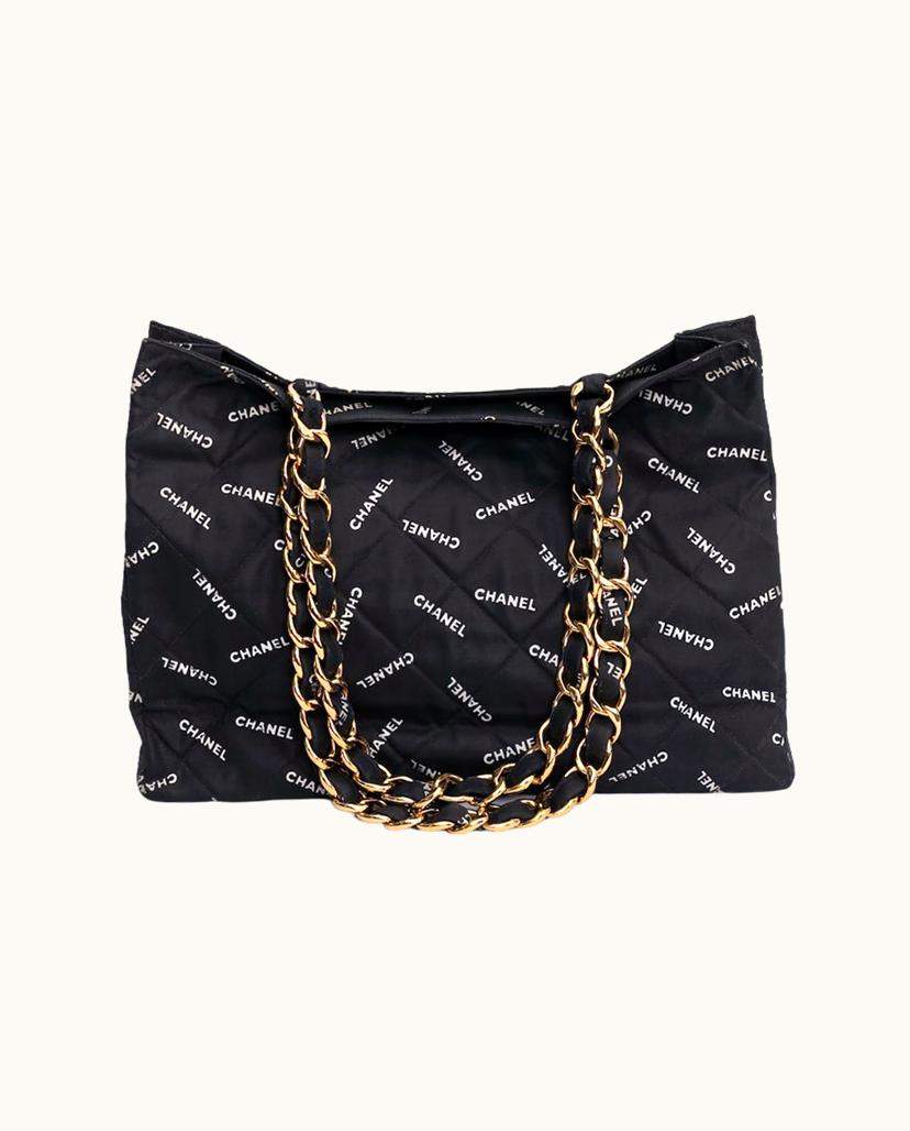 Chanel Chanel Sac Cabas Black Jersey Women's Handbag