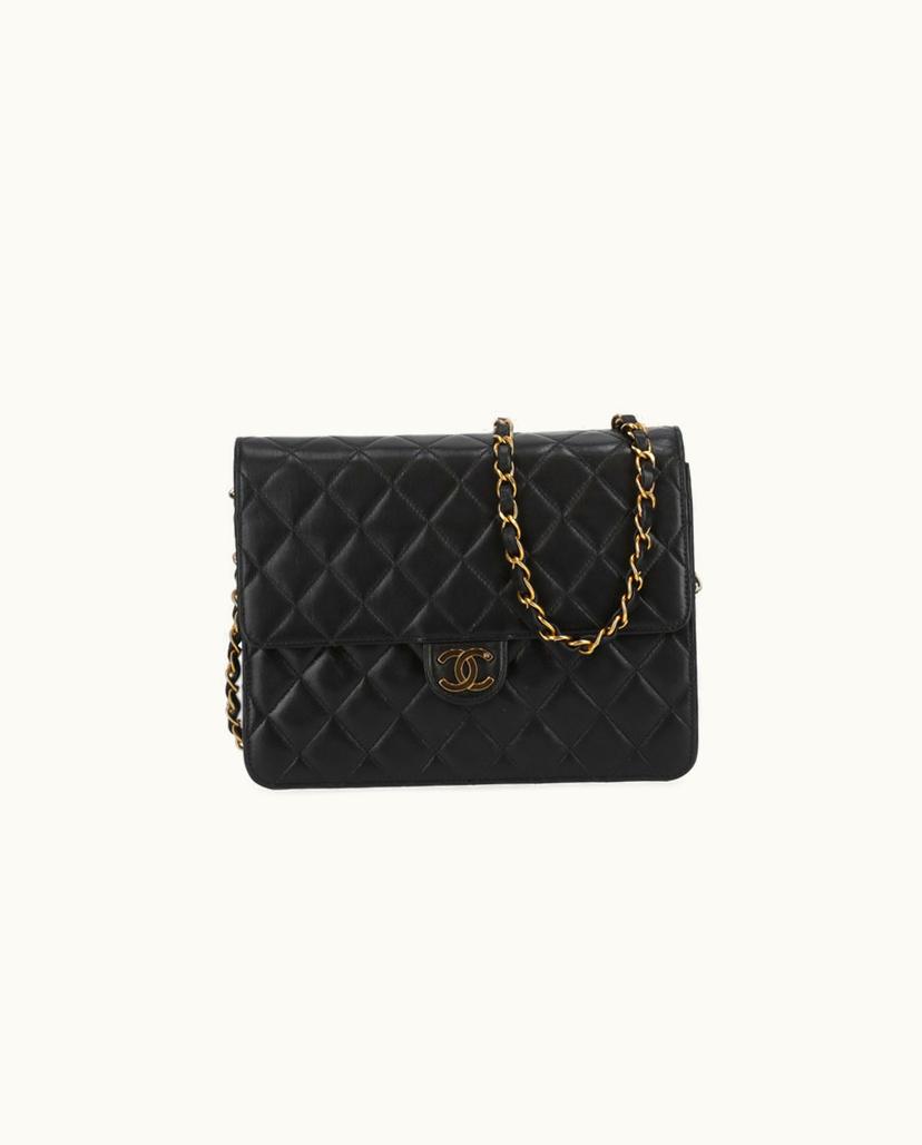 Chanel Chanel Matelasse Single Flap Bag Leather In Black
