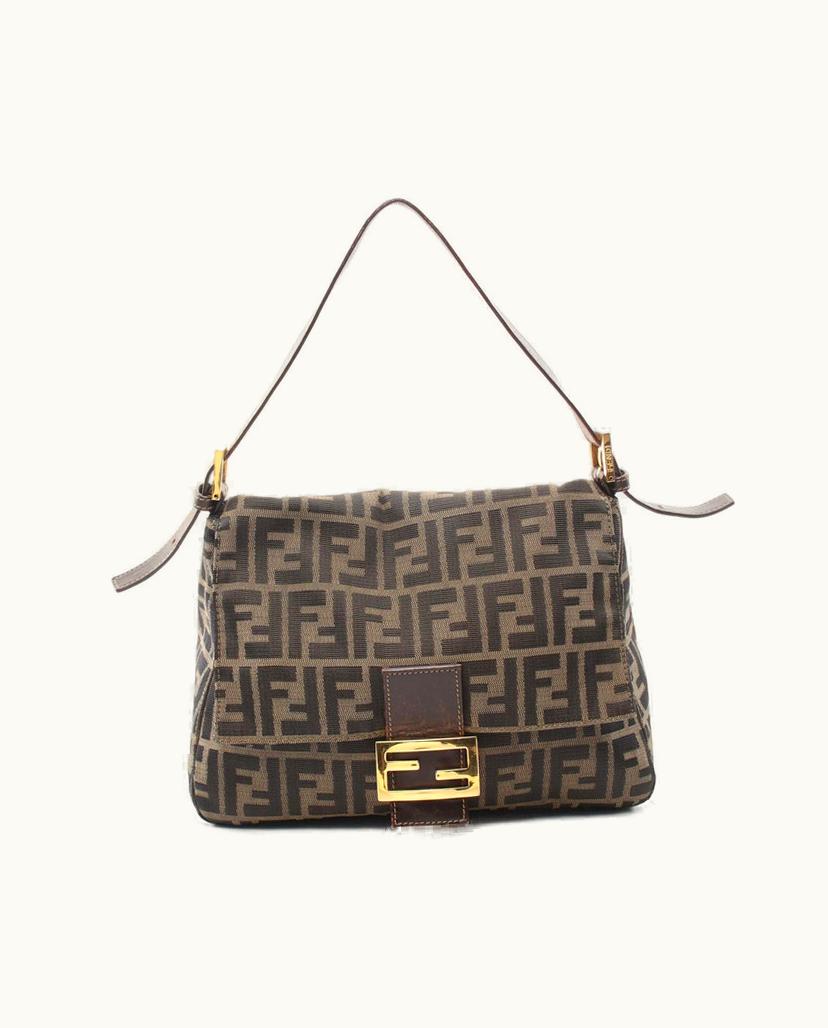 Fendi Fendi Mamma Baguette Shoulder Bag Leather Brown
