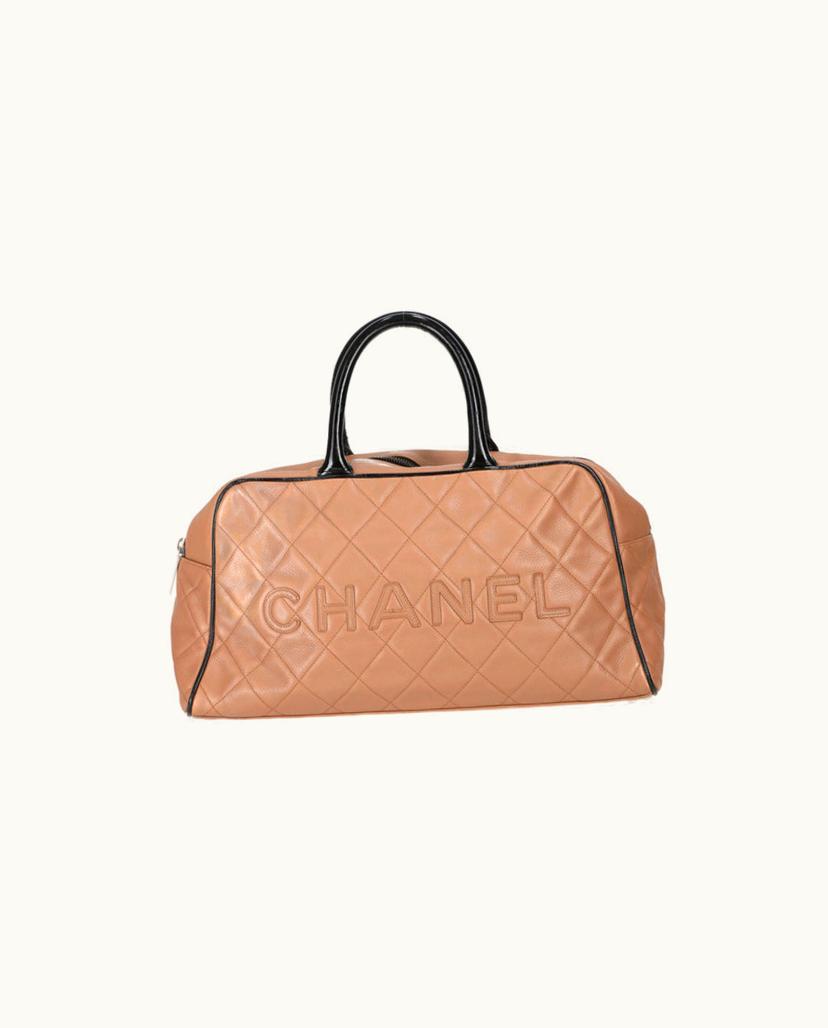 Chanel Chanel Bicolor Boston Bag Leather In Salmon Pink
