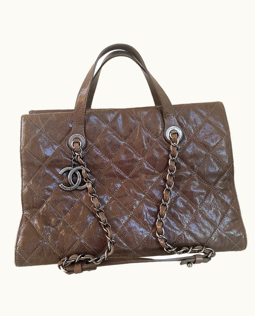 Chanel Chanel Classic Shopping Tote Bag Leather In Brown