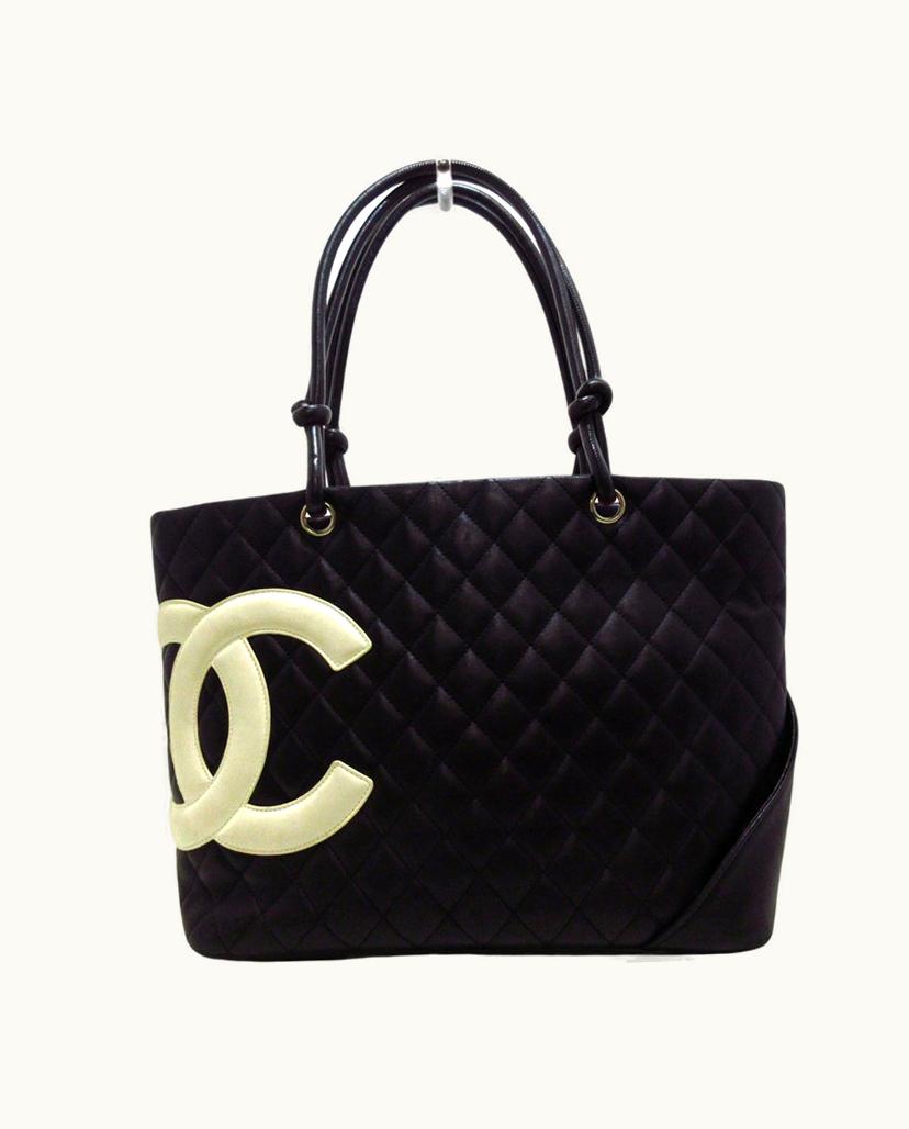 Chanel Chanel Cambon Women's Tote Bag Leather Black