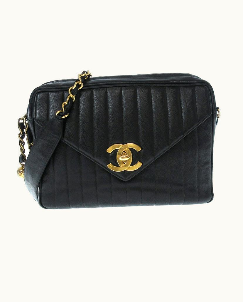 Chanel Chanel Mademoiselle Leather Shoulder Bag in Black